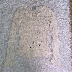 White Crochette Sweater Top